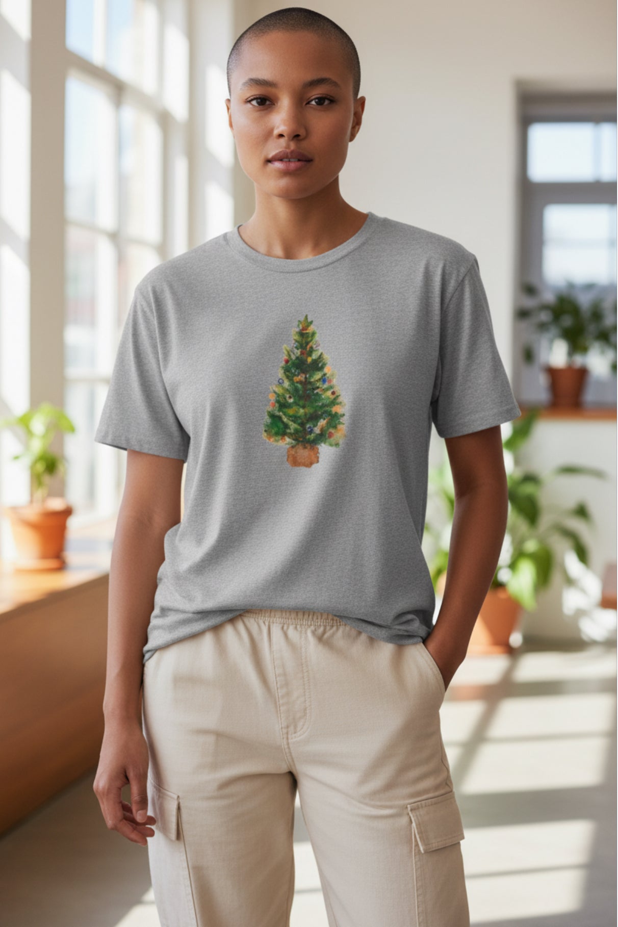 Christmas Tree Comfort Colors T-Shirt, Festive Holiday Tree Shirt, Cozy Xmas Tree Tee, Winter Comfort Colors Apparel, Christmas Party Outfit Antique Christmas Tree Tee