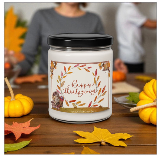 Thankful Candles - Fall Candles - Gratitude Candle - Grateful & Thank You Candle - Thanksgiving Candle - Soy Candle, 9oz