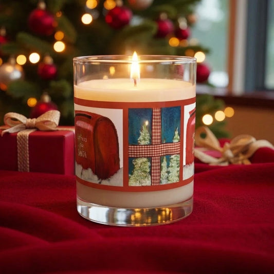 Letters to Santa Mailbox & Snowy Window Candle, Red – 11oz Soy