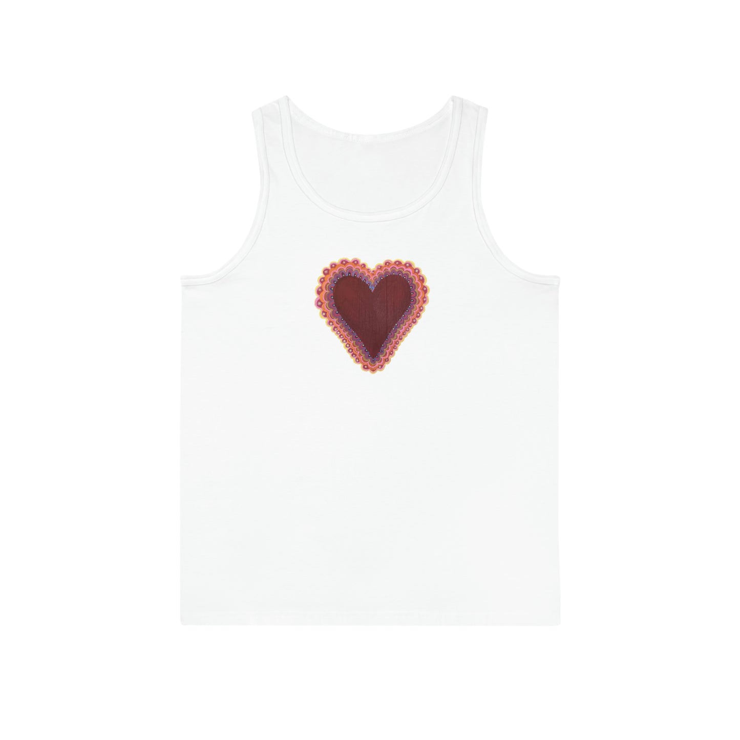 Wing Light Art Designs Frilly Heart Valentine Unisex Softstyle™ Tank Top