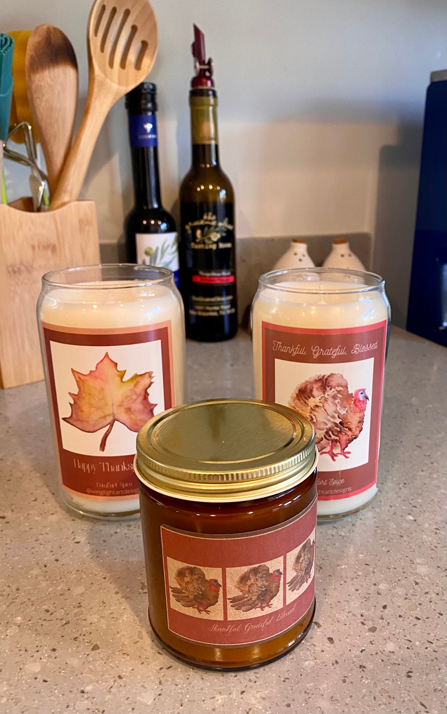 Cinnamon Scented Thanksgiving Turkey Soy Candle, 13.75 oz. Thanksgiving Hostess Gift