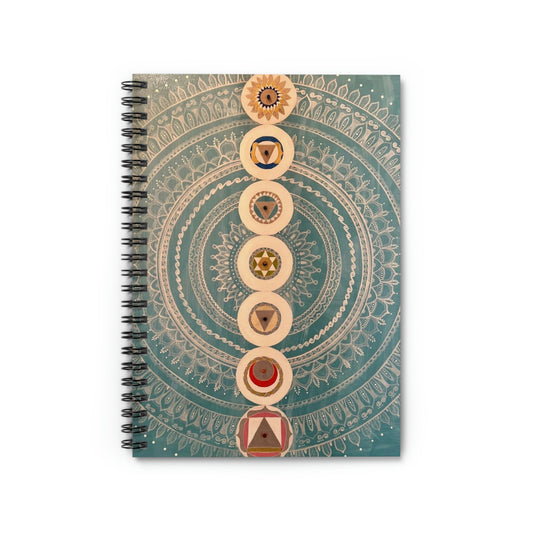 Wing Light Chakra Mandala Spiral Notebook - Ruled Line