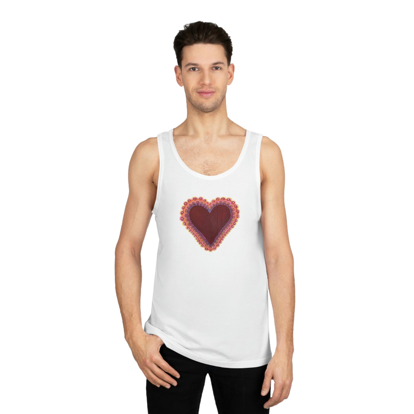 Wing Light Art Designs Frilly Heart Valentine Unisex Softstyle™ Tank Top